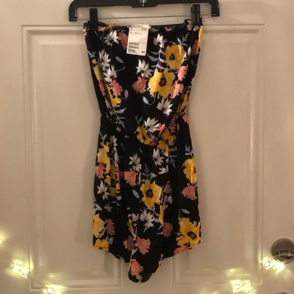 Floral Strapless Romper (new with tags)
